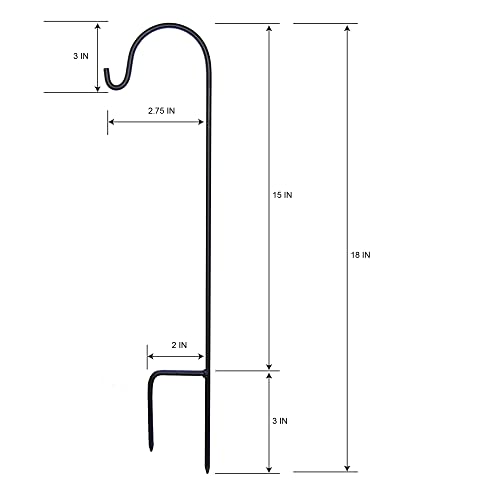 LumaBase Metal Shepherd's Hooks, 18" - Set of 4