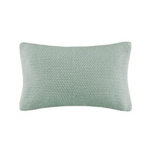 ink+ivy bree knit throw pillow cover, casual oblong decorative pillow cover, 12x20, aqua
