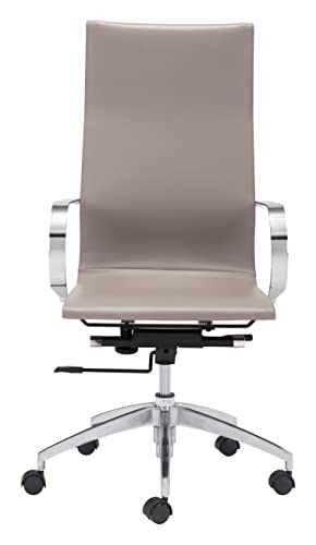 Zuo Glider Hi Back Office Chair, Taupe