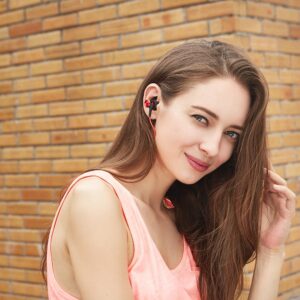 1MORE iBFree in-Ear Earphones Wireless Sport Headphones Bluetooth CSR, IPX 4 Waterproof, Secure Fit in-Line Remote Gym Running Workout - Red