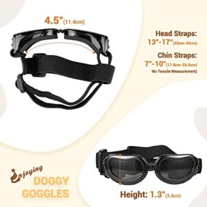 Enjoying Dog Sunglasses Small Breed Dogs Goggles UV Protection Eye Wear Windproof Anti-Fog Pet Glasses for Doggy About Over 5 lbs, Black