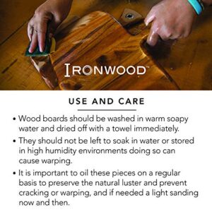 Ironwood Gourmet Big Catch Cutting Board, Acacia Wood, 10.5 x 15 x 1.25 inches