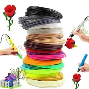 3D Pen / 3D Printer Filament PLA 1.75mm Plastic 328 Linear Feet. Pack of 20 Colors Filaments 16.4 ft Each. Each Color in a Separate Vacuum Sealed Pack for Easy use