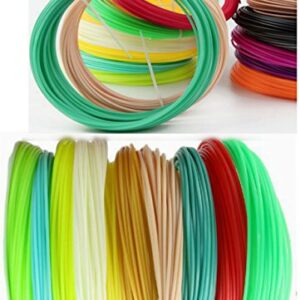 3D Pen / 3D Printer Filament PLA 1.75mm Plastic 328 Linear Feet. Pack of 20 Colors Filaments 16.4 ft Each. Each Color in a Separate Vacuum Sealed Pack for Easy use