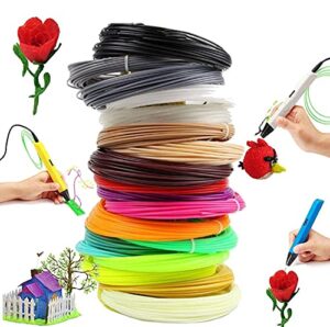 3d pen / 3d printer filament abs 1.75mm plastic 328 linear feet pack of 20 colors filaments 16.4 ft each. each color in a separate vacuum sealed pack for easy use