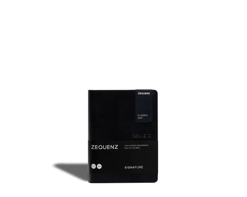 Zequenz Classic 360 Signature Series, Size: A6 Small, Color: Black, Paper: Grid, Soft Cover Notebook, Soft Bound Journal, 4" x 5.5", 200 sheets / 400 pages, Squared, Grid pattern, Graph premium paper