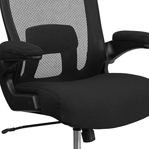 Flash Furniture Big & Tall Office Chair | Black Mesh Executive Swivel Office Chair with Lumbar and Back Support and Wheels