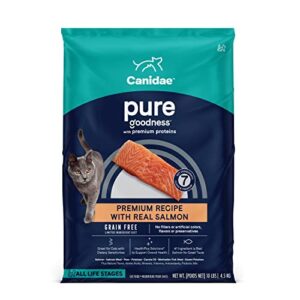 canidae pure limited ingredient premium dry cat food, real salmon recipe, 10 lbs, grain free
