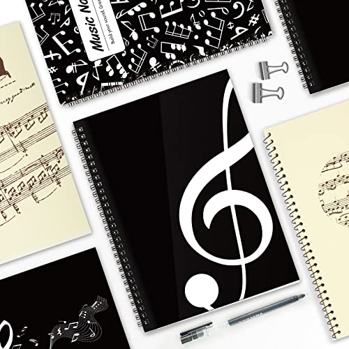 MAXCURY Blank Sheet Music Composition Manuscript Staff Paper Art Music Notebook Black 100 Pages 26x19cm (Black Music)