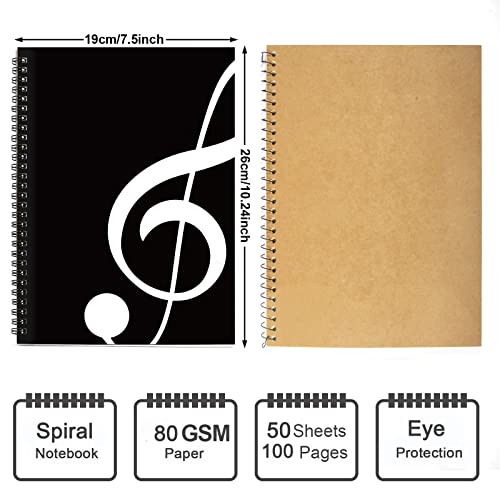 MAXCURY Blank Sheet Music Composition Manuscript Staff Paper Art Music Notebook Black 100 Pages 26x19cm (Black Music)
