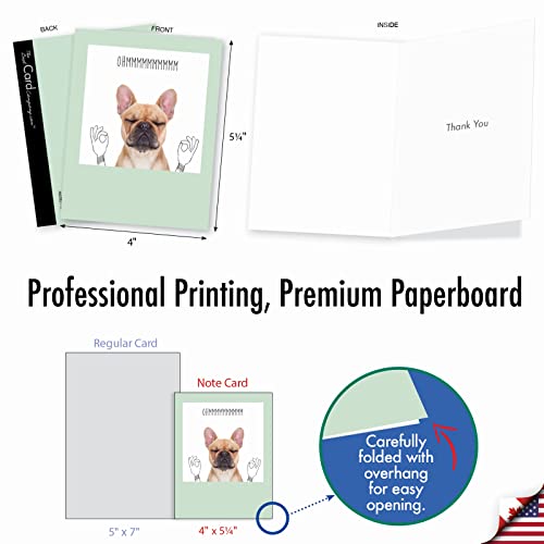 The Best Card Company - 10 Boxed Thank You Cards w/Envelopes, Animal Appreciation Stationery Set for Men Women Kids - Dogs & Doodles M6582TYG