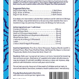 Petpost | Tear Stain Remover Soft Chews - Delicious Eye Stain Supplement for Dogs - Natural Treatment for Tear Stains on Dogs (90 Chews)