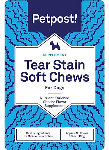 Petpost | Tear Stain Remover Soft Chews - Delicious Eye Stain Supplement for Dogs - Natural Treatment for Tear Stains on Dogs (90 Chews)