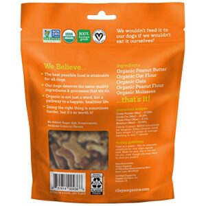 Riley's Organics - Peanut Butter & Molasses Organic Dog Treats, 5 oz Small Biscuits - Resealable Bag 2 Pack