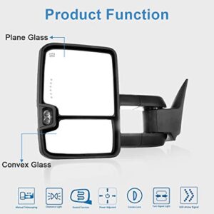 ECCPP Towing Mirrors High perfromance Automotive Exterior Mirrors Power Heated Turn Signal Replacement fit for 2003-2007 for Silverado for Sierra for Chevy for gmc 1500 2500 3500(07 New Body Style)