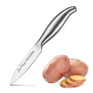 jean-patrique paring knife kitchen 3.5 inches | professional chef's small pairing knife kitchen with straight edge fruit knife made from high carbon stainless steal handle