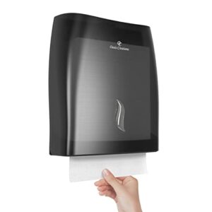 Touchless Paper Towel Dispenser by Oasis Creations - Wall Mount - Hold 500 Multifold Paper Towels - Black Smoke