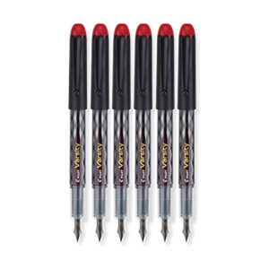 pilot varsity disposable fountain pens, red ink, 6-pack (90065)