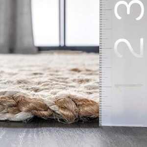 nuLOOM Vania Chevron Jute Area Rug, 4' x 6', Off-white