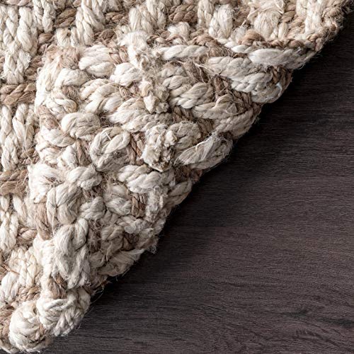 nuLOOM Vania Chevron Jute Area Rug, 4' x 6', Off-white