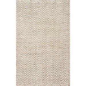 nuLOOM Vania Chevron Jute Area Rug, 4' x 6', Off-white