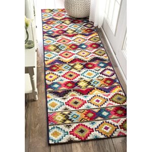 nuloom lizmar retro runner rug, 2' 5" x 8', multi