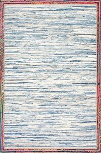 nuloom handwoven braided darline area rug, 5' x 8', light blue