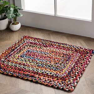 nuloom tammara bohemian hand braided area rug, 2' x 3', multi