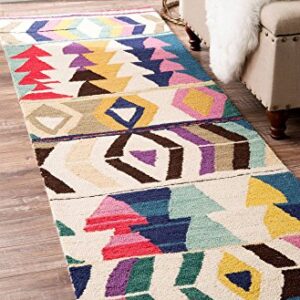 nuLOOM Ofelia Bohemian Wool Runner Rug, 2' 6" x 8', Multi