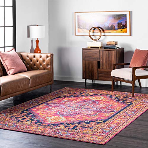 nuLOOM Jaclyn Bohemian Medallion Area Rug, 5' x 7' 5", Pink