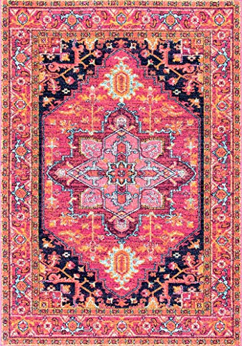 nuLOOM Jaclyn Bohemian Medallion Area Rug, 5' x 7' 5", Pink