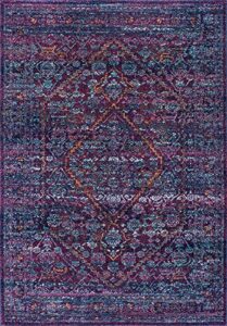 nuloom vintage medallion rima area rug, 4' x 6', purple