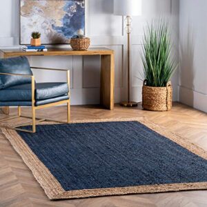 nuloom eleonora casual jute area rug, 2' x 3', blue