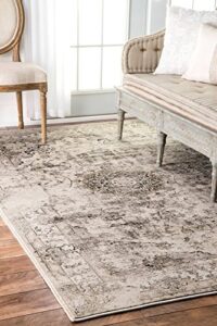 nuloom dinah vintage area rug, 4' x 6', ivory