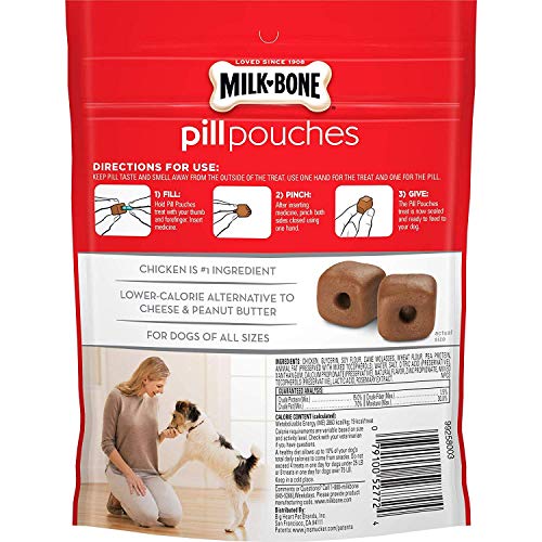 Milk-Bone Pill Pouches Dog Treats, Real Chicken Flavor, 6 Ounces (Pack of 5)