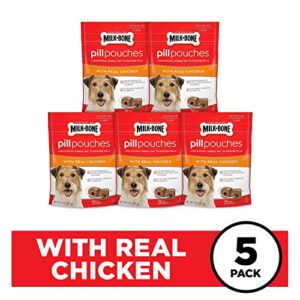 Milk-Bone Pill Pouches Dog Treats, Real Chicken Flavor, 6 Ounces (Pack of 5)