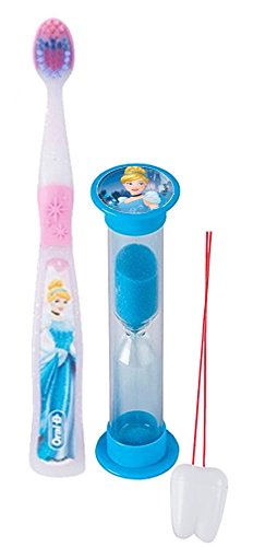 Disney Princess"Cinderella" Inspired 2pc Bright Smile Oral Hygiene Set! Includes Toothbrush & Brushing Timer! Plus Bonus"Remember to Brush" Visual Aid!