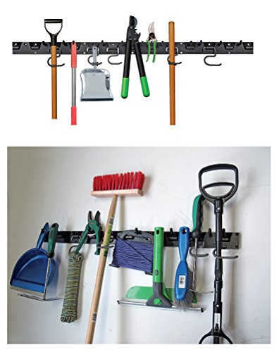 FITOOL Adjustable Storage System 48 Inch, Wall Holders for Tools, Wall Mount Tool Organizer, Garage Organizer, Garden Tool Organizer, Garage Storage