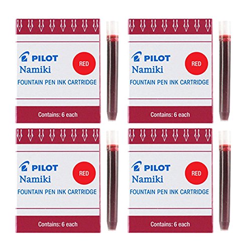 Pilot Namiki IC50 Fountain Pen Ink Cartridge Red, 6 Per Pack (Total 24) (69002)