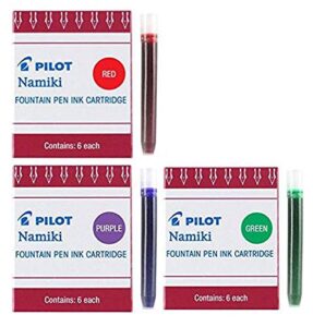 pilot namiki ic50 fountain pen ink cartridge purple green red(69002-69003-69004)