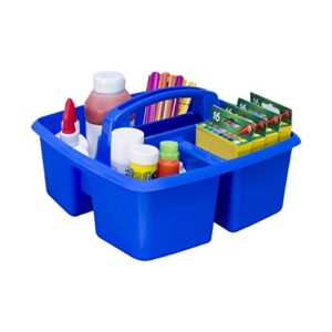 Storex Classroom Caddy, 9.25 x 9.25 x 5.25 Inches, Assorted Colors, Color Assortment Will Vary, Case of 6 (00940U06C), Small Caddy