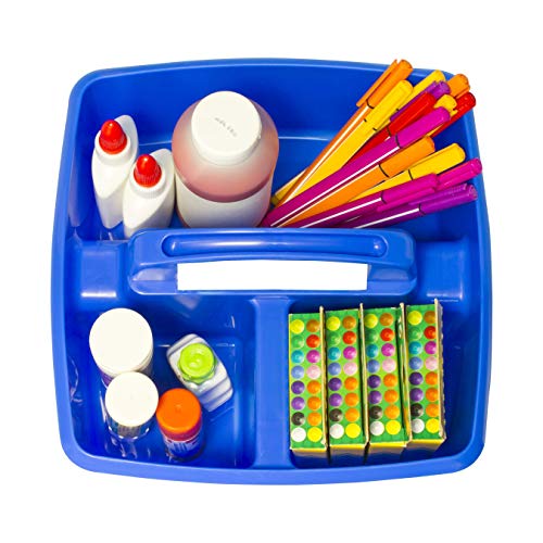 Storex Classroom Caddy, 9.25 x 9.25 x 5.25 Inches, Assorted Colors, Color Assortment Will Vary, Case of 6 (00940U06C), Small Caddy