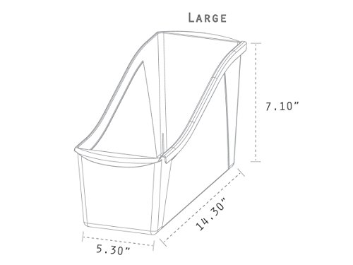 Storex Large Book Bin, Interlocking Plastic Organizer for Home, Office and Classroom, Assorted Colors, 6-Pack (70110U06C)