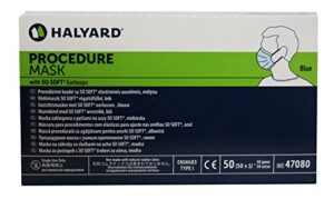 halyard procedure medical health masks with so soft earloops box of 50 blue