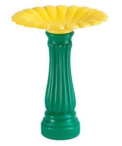 miles kimball daisy bird bath, one size fits all, green and yellow