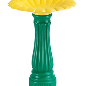 Miles Kimball Daisy Bird Bath, One Size Fits All, Green and Yellow