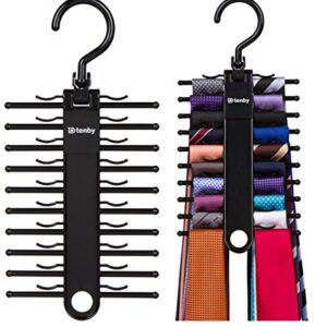 Tenby Living 2-Pack Black Tie Rack, Organizer, Hanger, Holder - Affordable Ti.