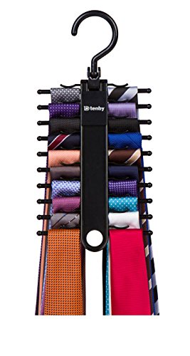 Tenby Living 2-Pack Black Tie Rack, Organizer, Hanger, Holder - Affordable Ti.