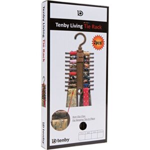 Tenby Living 2-Pack Black Tie Rack, Organizer, Hanger, Holder - Affordable Ti.