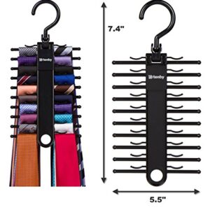 Tenby Living 2-Pack Black Tie Rack, Organizer, Hanger, Holder - Affordable Ti.